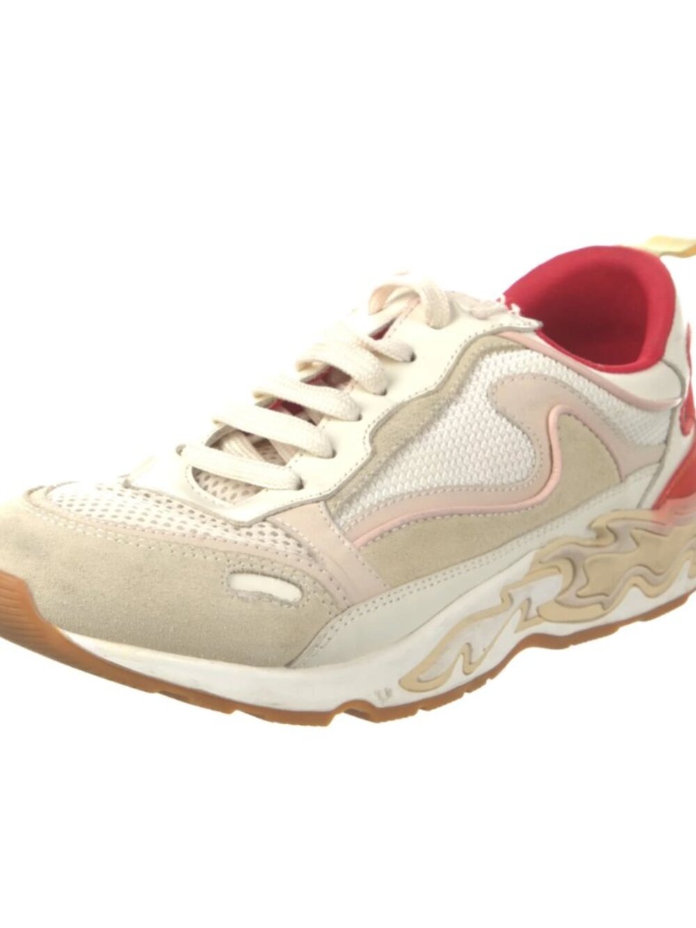 SANDRO Iconic Flame Calfskin Leather Trainers / Sneakers